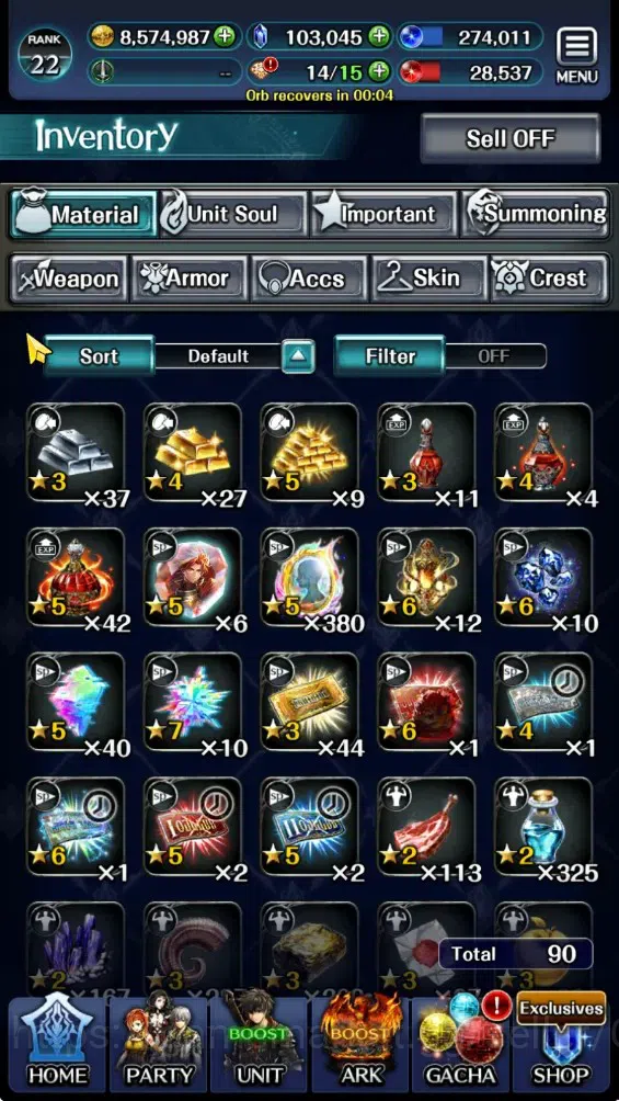 Last Cloudia Accounts Endgame GLOBAL|Rank 22|103k Crystal|Collab BF(Oracle Knight Ark,FG Vargas)|TopTierUnit(Sm 11
