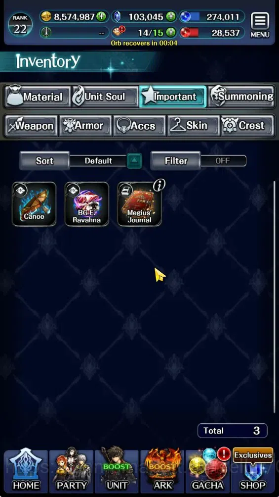 Last Cloudia Accounts Endgame GLOBAL|Rank 22|103k Crystal|Collab BF(Oracle Knight Ark,FG Vargas)|TopTierUnit(Sm 13