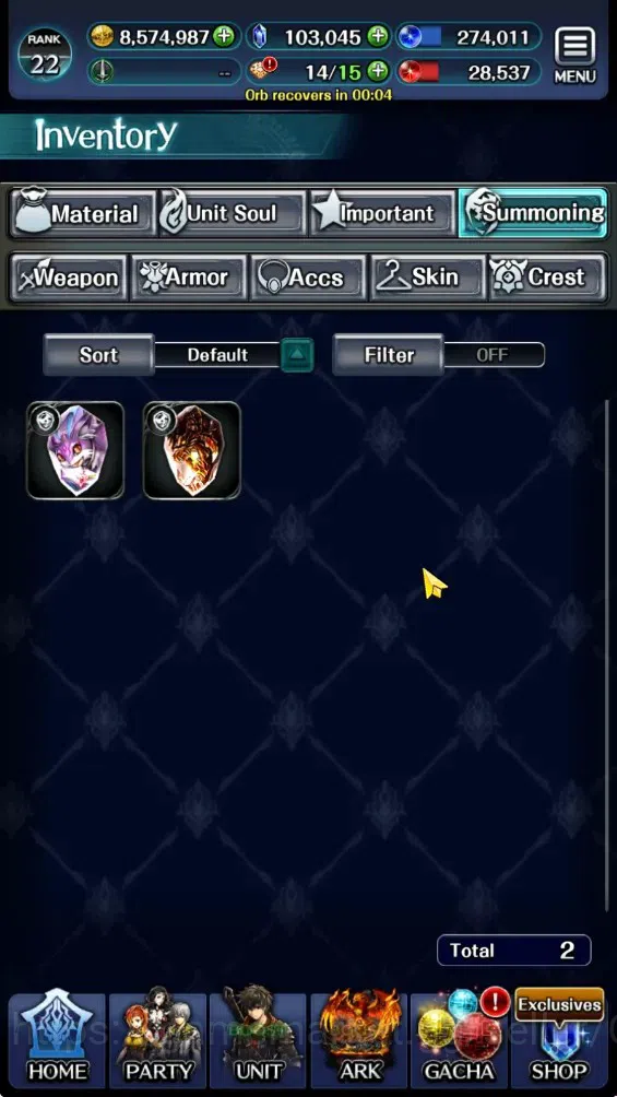 Last Cloudia Accounts Endgame GLOBAL|Rank 22|103k Crystal|Collab BF(Oracle Knight Ark,FG Vargas)|TopTierUnit(Sm 14
