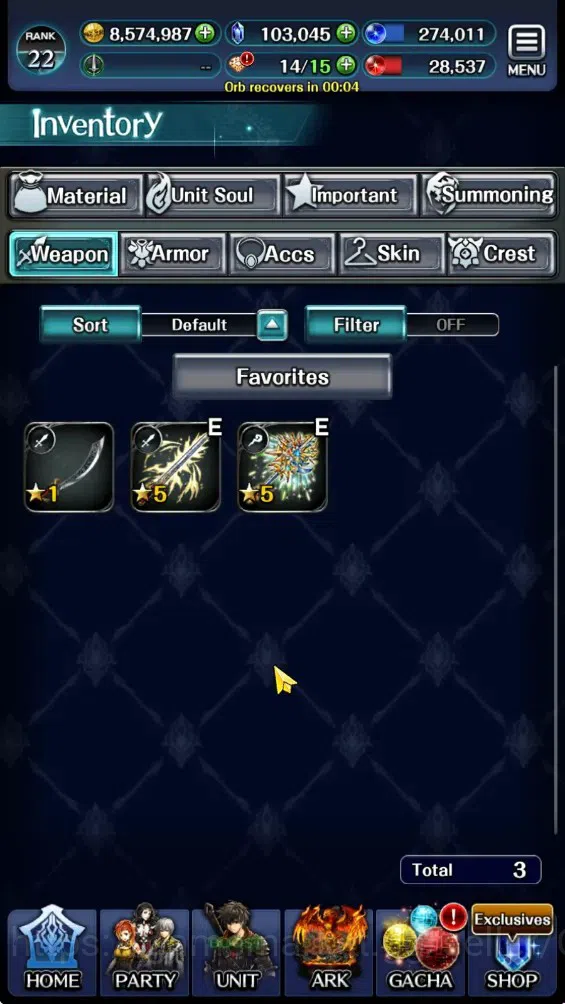 Last Cloudia Accounts Endgame GLOBAL|Rank 22|103k Crystal|Collab BF(Oracle Knight Ark,FG Vargas)|TopTierUnit(Sm 15