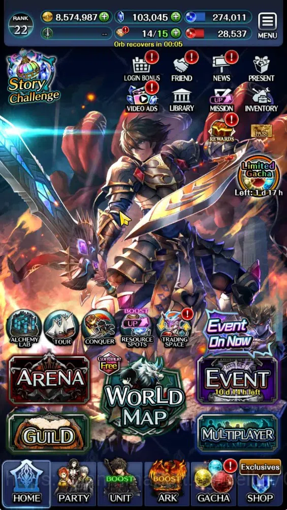 Last Cloudia Accounts Endgame GLOBAL|Rank 22|103k Crystal|Collab BF(Oracle Knight Ark,FG Vargas)|TopTierUnit(Sm 8