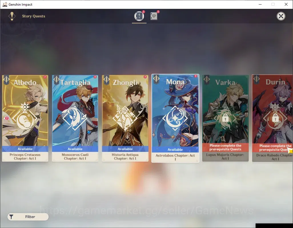 Genshin Impact Accounts Asia|AR 53|1 Limited + 2 (*5 Weapon)|Mavuika + Sig image 15