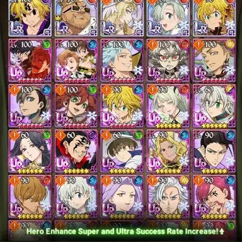 The Seven Deadly Sins: Grand Cross Accounts Endgame Global|3.8M Power|344 Dia|5LR+8UR: NemMeliodas,Meresca