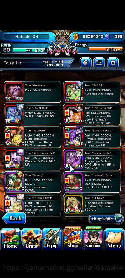 Grand Summoners Accounts Global|Rank 89|258 CC+7 RGB|15 Ascend+6 TW|[Friere image 16