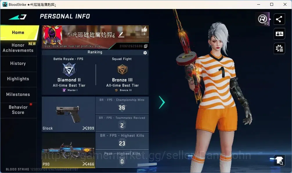 Blood Strike Accounts Others ASIA | 1 TR Gun: FN2000 | 3 Ultra Gun: URB, FN2000, Thompson | 4 Ultra Striker | Check SS 1