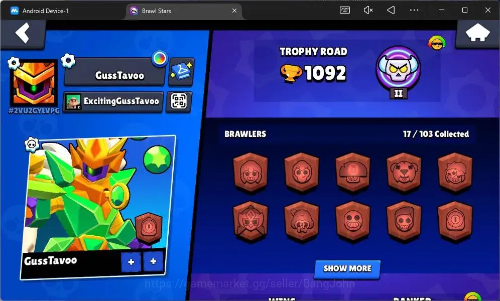 Brawl Stars Accounts Global|1092 Thropy|17 Brawler|Lv 11(Rico,Starr Nov image 2