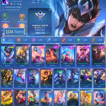 Mobile Legends: Bang Bang Others HERO 104 SKIN 166 | EMBLEM ALL MAX| COLECTOR NATAL image 1
