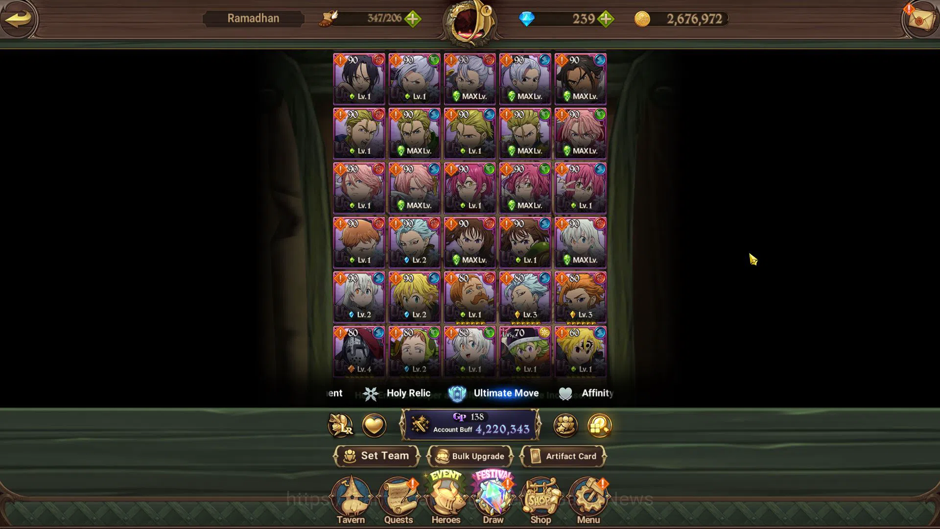 The Seven Deadly Sins: Grand Cross Accounts Asia|4,2M CC|57 LS+239 DM|1 LR+7 UR+Full Colab FF| image 10