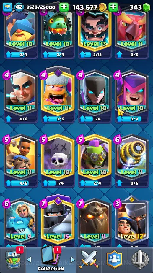 Clash Royale Accounts Midgame Lv 42|Trophy 7506|KTL 14|Limited Skin|Card 121| 1 HERO 7 EVO 8 Champ 21 Legendary 33 Epic 30 12
