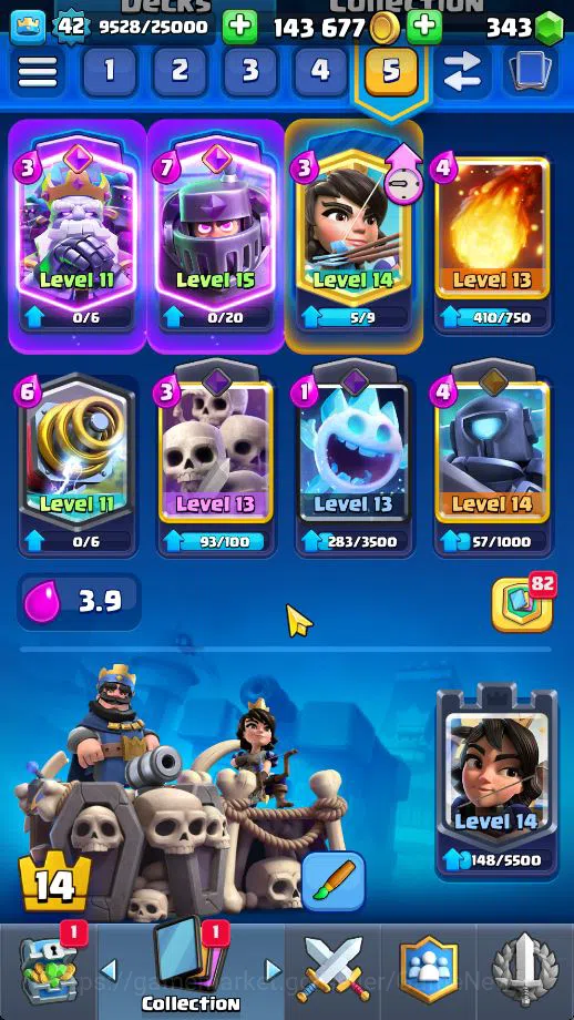 Clash Royale Accounts Midgame Lv 42|Trophy 7506|KTL 14|Limited Skin|Card 121| 1 HERO 7 EVO 8 Champ 21 Legendary 33 Epic 30 3