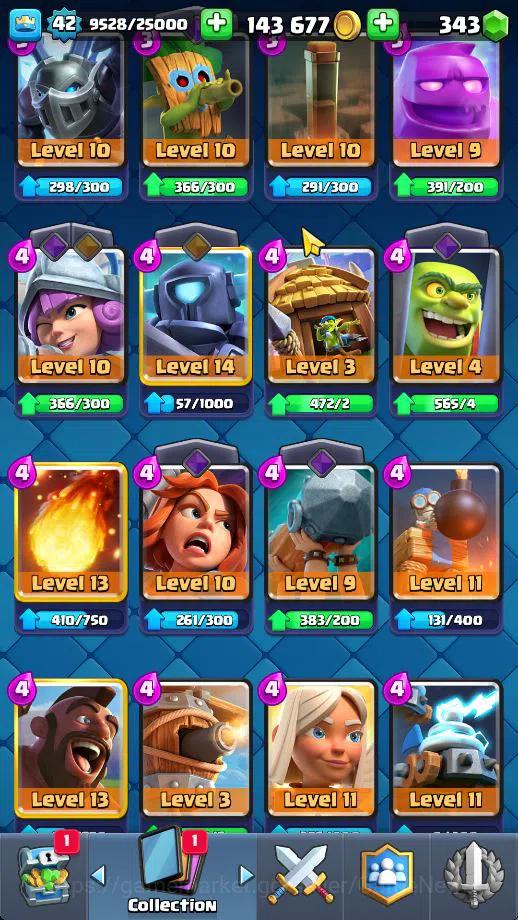 Clash Royale Accounts Midgame Lv 42|Trophy 7506|KTL 14|Limited Skin|Card 121| 1 HERO 7 EVO 8 Champ 21 Legendary 33 Epic 30 8