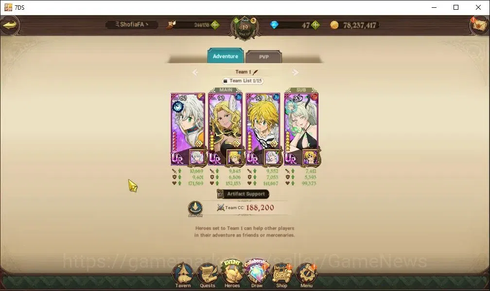 The Seven Deadly Sins: Grand Cross Accounts Whale Global|2,1M CC|2 LR+9 UR+Collab 10