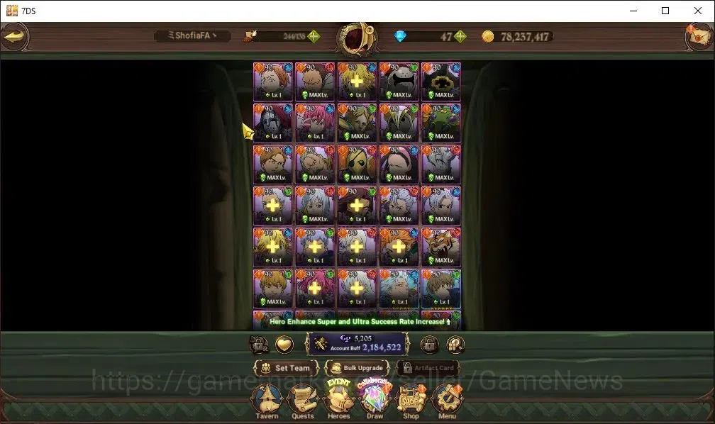 The Seven Deadly Sins: Grand Cross Accounts Whale Global|2,1M CC|2 LR+9 UR+Collab 8