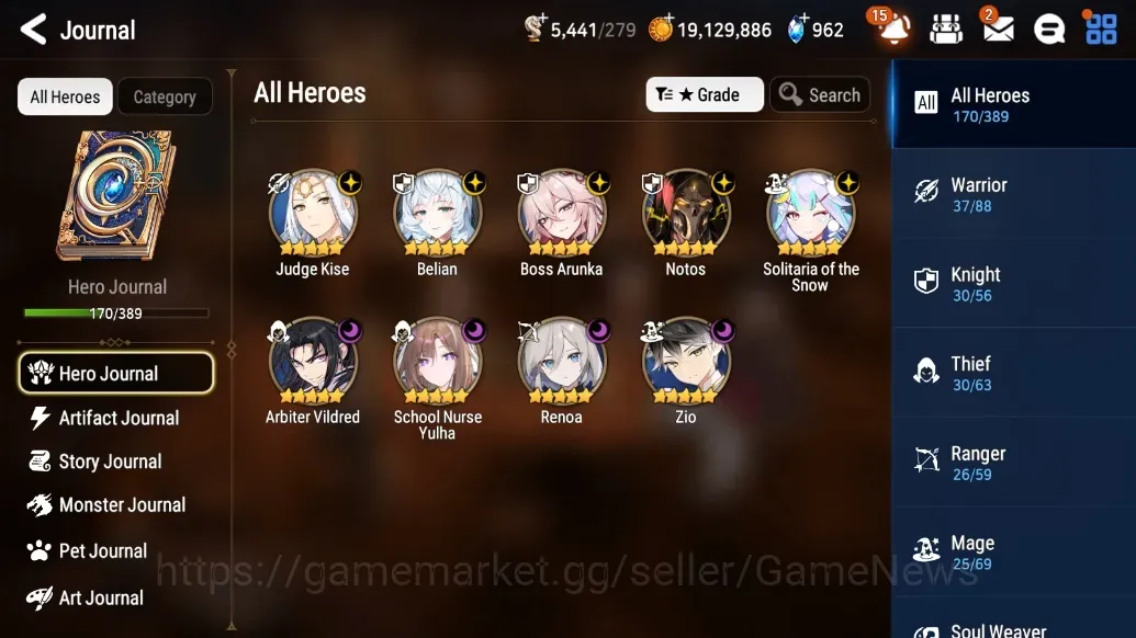 Epic Seven Accounts Mid-Tier Global UnVerif|NewEra|9 ML(NOTOS,BArunka,Zio,School N Yulha,Renoa,etc)+Haru+Art,UP 1