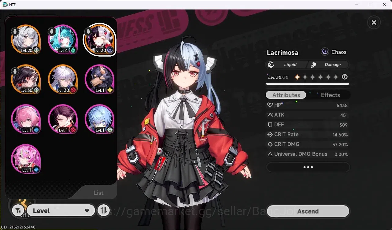 Neverness to Everness Accounts SEA|Hunter Lv 18|3 S-Class [Lacrimosa+Gilded Outfi image 3