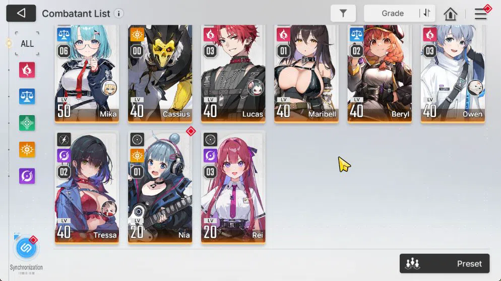 Chaos Zero Nightmare Accounts GLOBAL Lv42|5 SSR[DianaM1,Narja,Kayron,Magna,Rin]+10 SR[MikaM6,SelenaM1,Etc]+10 SR 4