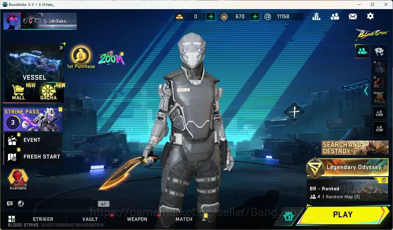 Blood Strike Accounts ASIA |ULTRA=KUKRI|LEGENDARY=M4A1,AK47 CEK SS BS636 image 2