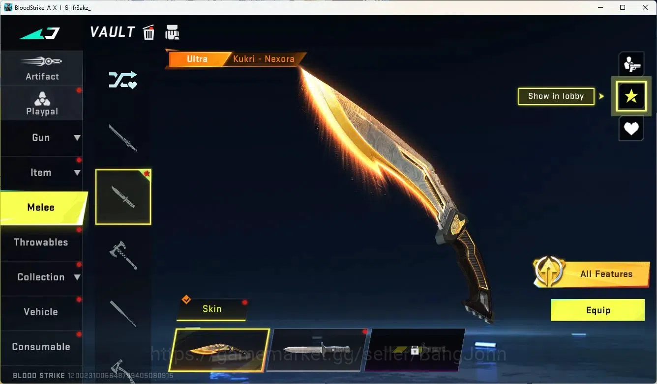 Blood Strike Accounts ASIA |ULTRA=KUKRI|LEGENDARY=M4A1,AK47 CEK SS BS636 image 5
