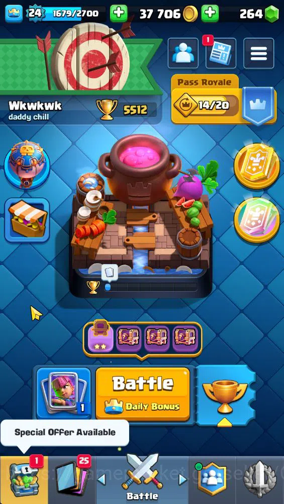 Clash Royale Accounts Lv 24|Trophy 5512|KTL 9|Limited Skin|Card 84|1 Her image 1