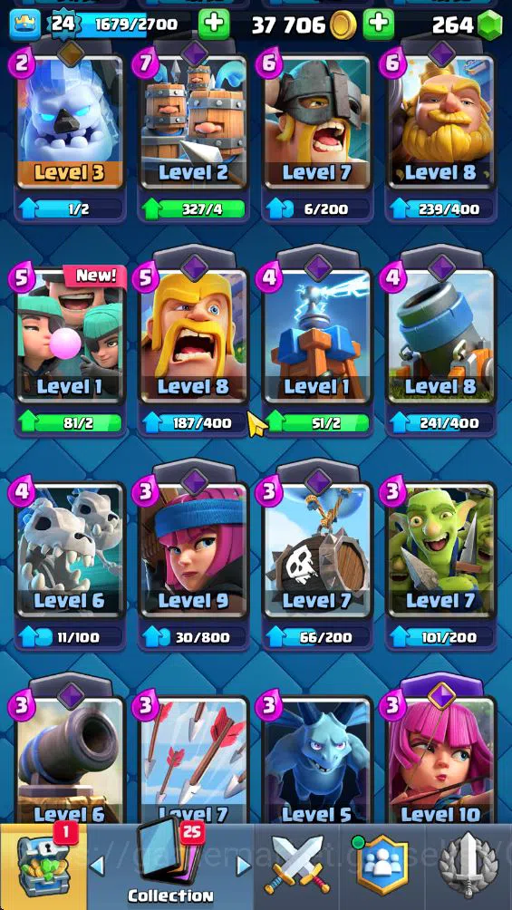 Clash Royale Accounts Lv 24|Trophy 5512|KTL 9|Limited Skin|Card 84|1 Her image 9