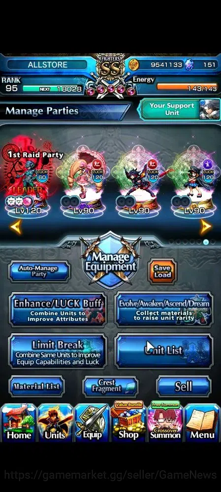 Grand Summoners Accounts Global|Rank 95|16 Ascend 5 TW (Ultimate Paladin Ro image 3