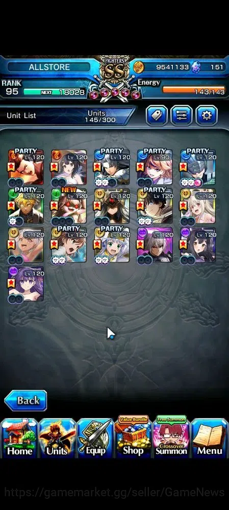 Grand Summoners Accounts Global|Rank 95|16 Ascend 5 TW (Ultimate Paladin Ro image 4