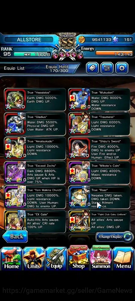 Grand Summoners Accounts Global|Rank 95|16 Ascend 5 TW (Ultimate Paladin Ro image 5