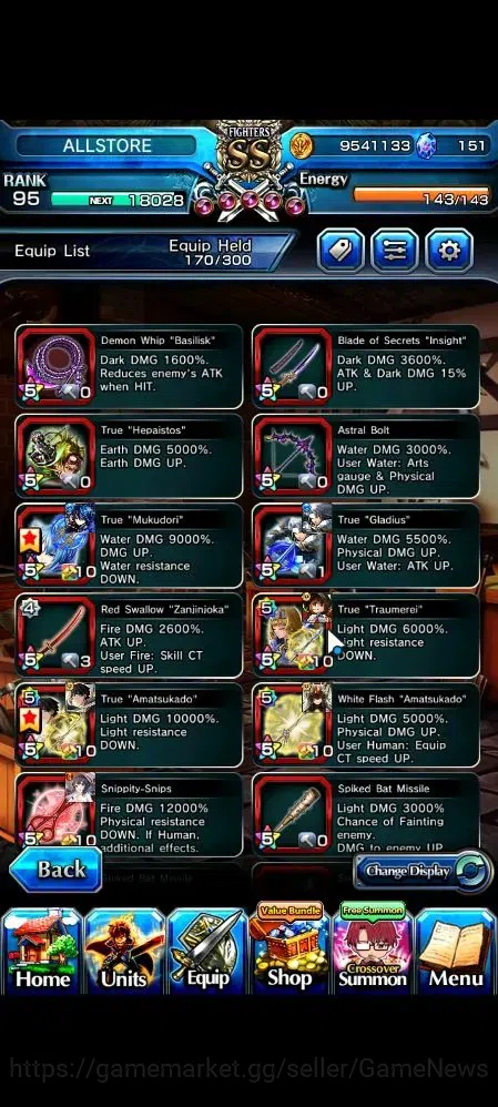 Grand Summoners Accounts Global|Rank 95|16 Ascend 5 TW (Ultimate Paladin Ro image 7