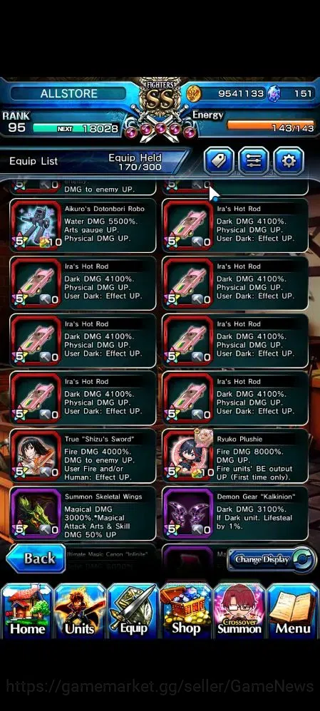 Grand Summoners Accounts Global|Rank 95|16 Ascend 5 TW (Ultimate Paladin Ro image 9