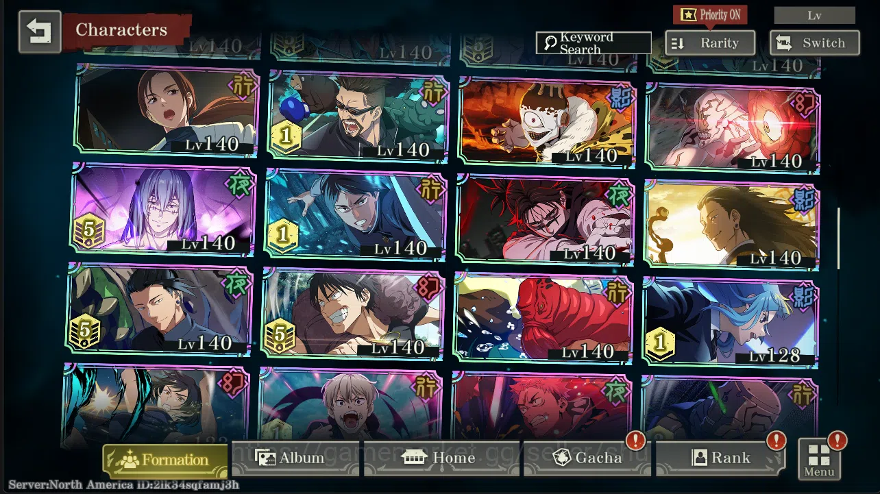 Jujutsu Kaisen: Phantom Parade Accounts NA | 10k Cubes | A5 Sukuna+(Awakening)Green Gojo+D image 4