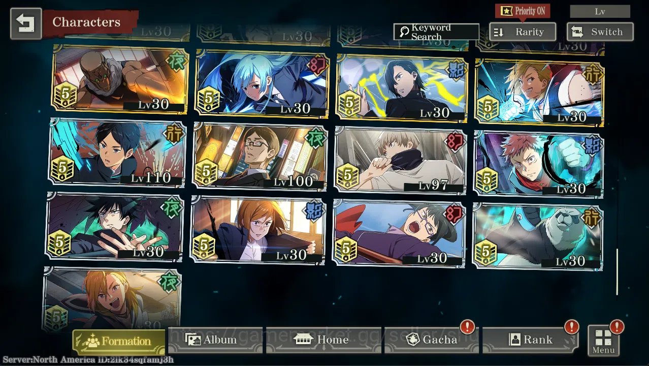 Jujutsu Kaisen: Phantom Parade Accounts NA | 10k Cubes | A5 Sukuna+(Awakening)Green Gojo+D image 7