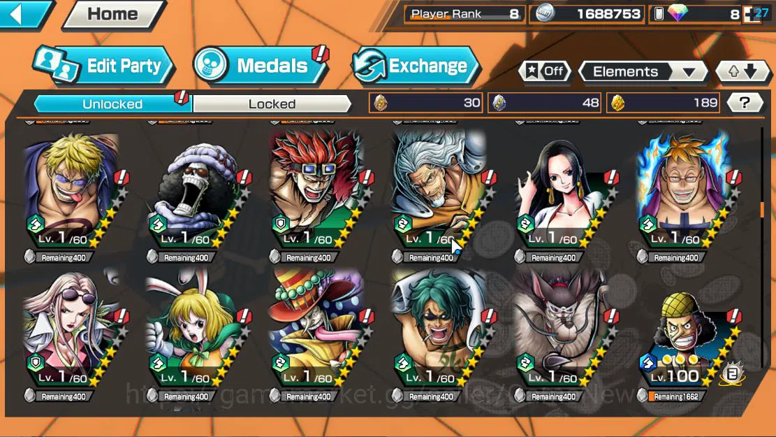 One Piece Bounty Rush Accounts Global|4 EX|5 Elder St.Saturn,AMS[Borsalino],G5 Mo image 8