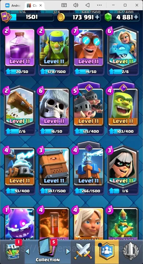 Clash Royale Accounts Mobile |Trophy 11615|4 Max Cards|10 EVO Cards|5 He image 10