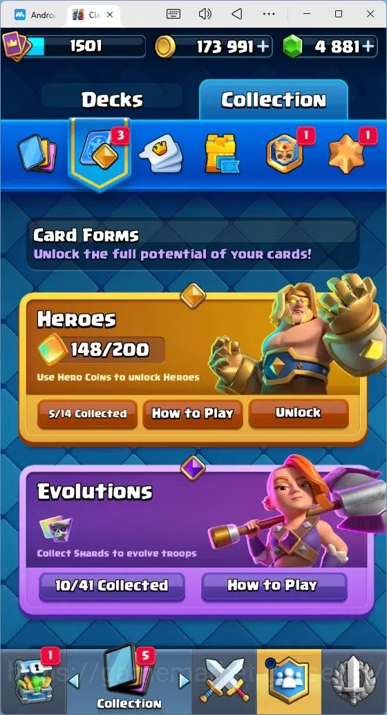 Clash Royale Accounts Mobile |Trophy 11615|4 Max Cards|10 EVO Cards|5 He image 14
