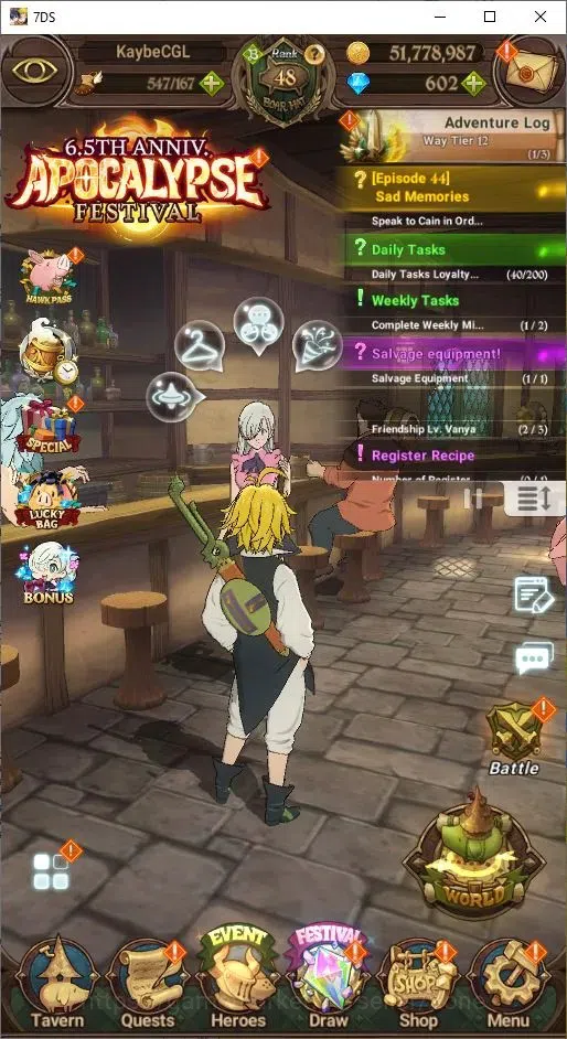 The Seven Deadly Sins: Grand Cross Accounts Others Global|602 Diamonds |4LR+9UR(Gawain,Meresca,Subaru,Meliodas Etc.)|Collab 1