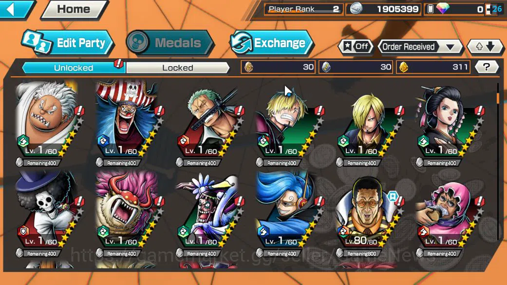One Piece Bounty Rush Accounts Starter Global|6 EX|TFE Marshall D.Teach,G5 Luffy,T5E Jaygarcia,Roronoa Zoro,BP Kuzan,AMS 5
