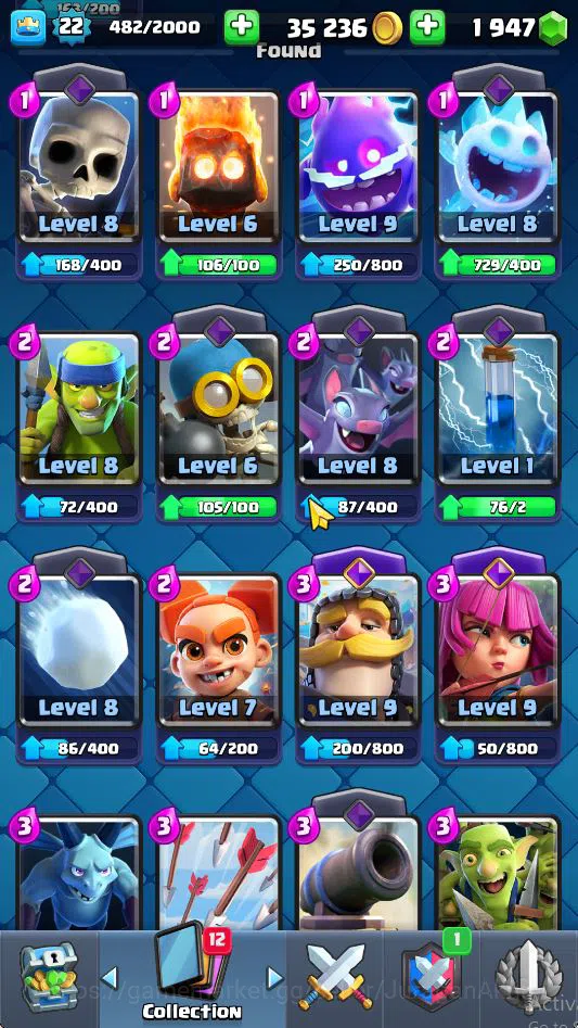 Clash Royale Accounts Midgame Lvl 22|Trophy 3256|KTL 9|Limited Skin|Card 68| 4 EVO 19 Epic 23 Rare 26 Common|Take 5