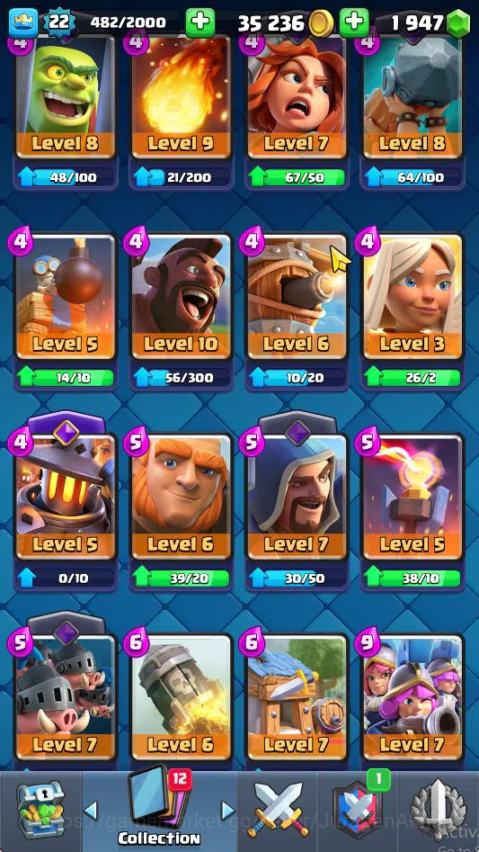 Clash Royale Accounts Midgame Lvl 22|Trophy 3256|KTL 9|Limited Skin|Card 68| 4 EVO 19 Epic 23 Rare 26 Common|Take 7