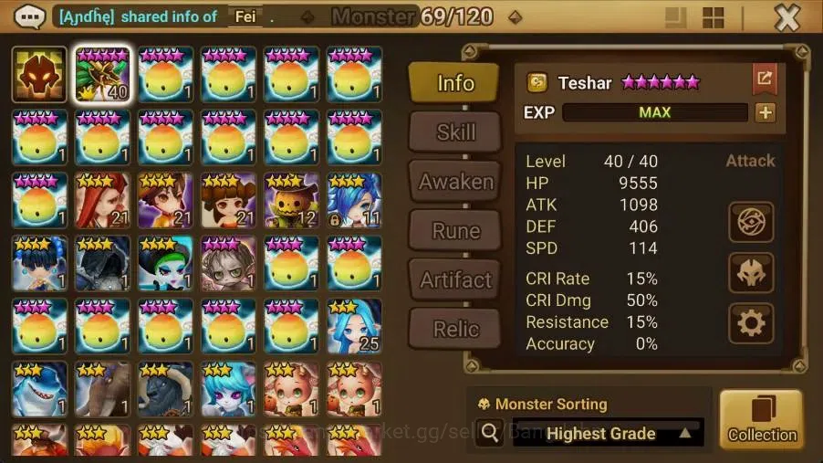 Summoners War: Sky Arena Accounts Starter GLOBAL | NB 5 TESHAR,Starter Gacha 115 12Y+160 11Y Scrool, 3 Legendary All 2