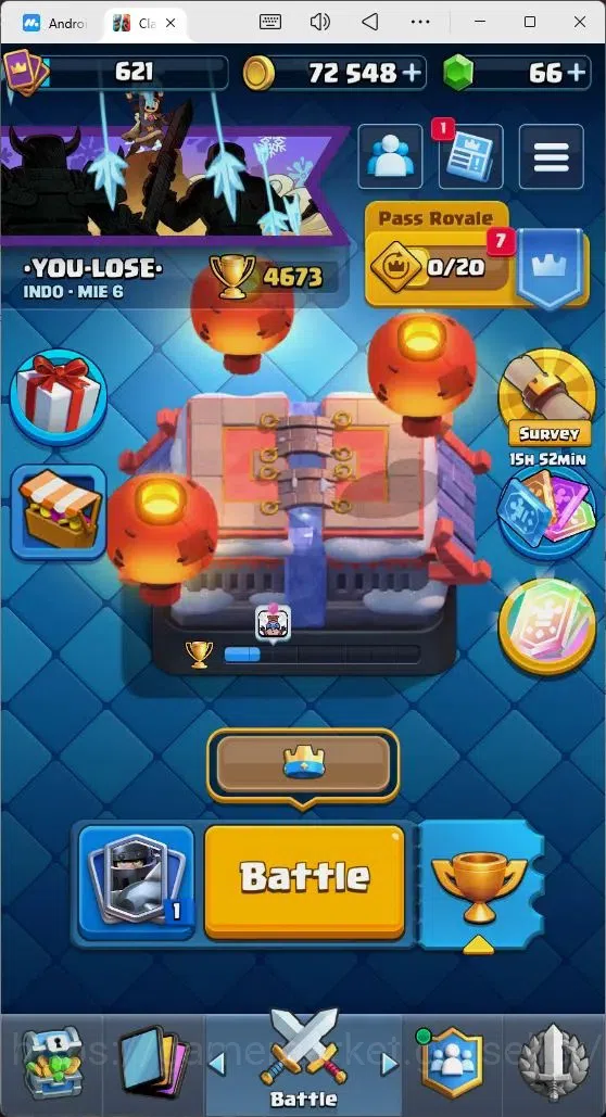 Clash Royale Accounts Mobile |Trophy 4673|5 EVO Cards|1 Hero Card|66 Gem image 1