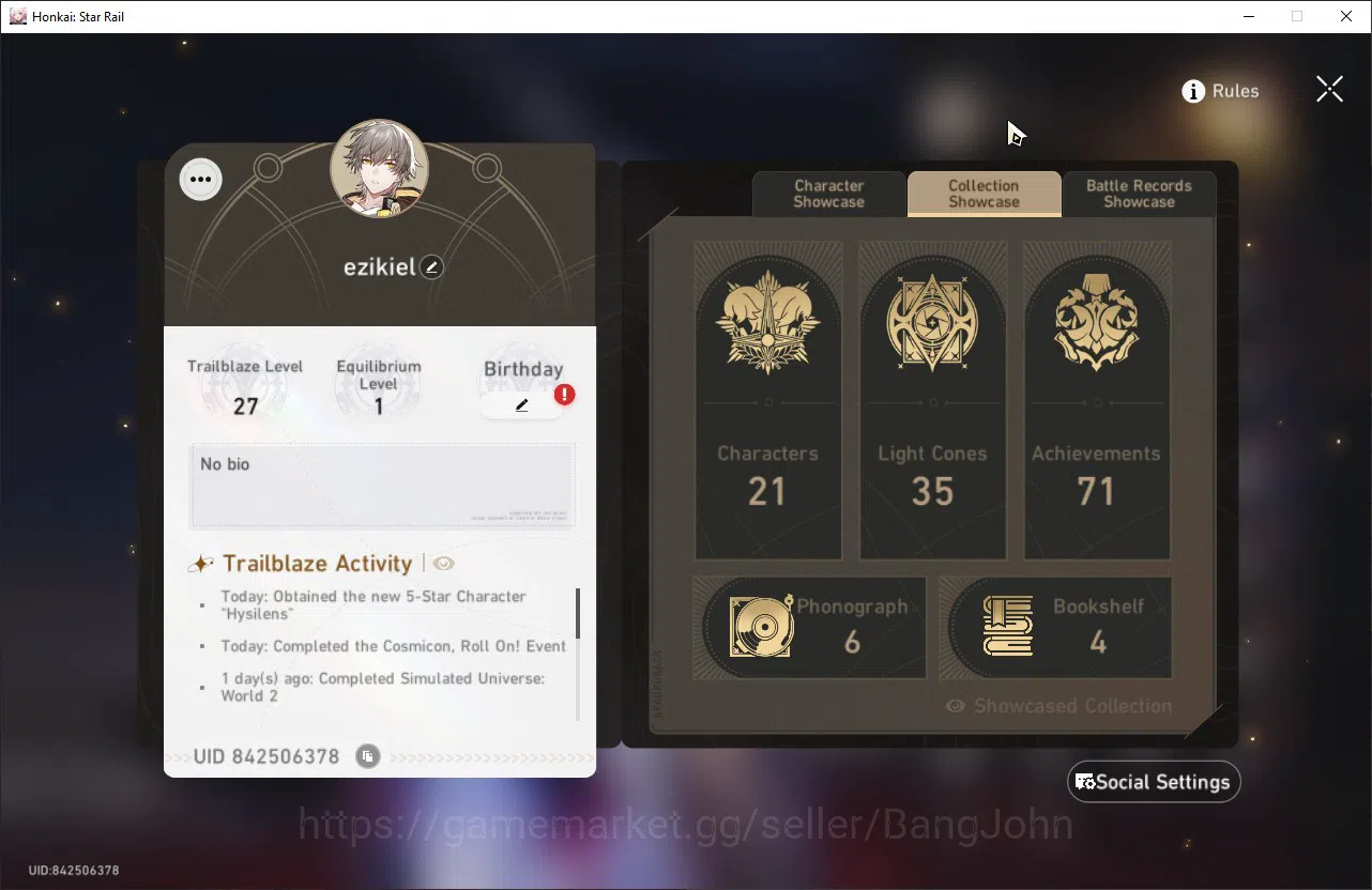 Honkai Star Rail Accounts ASIA | TL 27 | 4 Limit | 1 Golden Ticket Kafka | D image 12