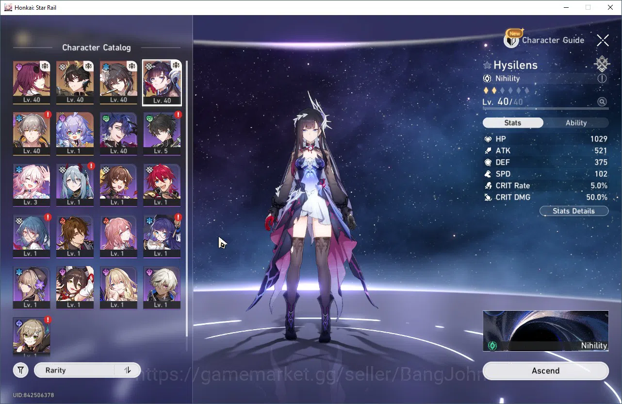 Honkai Star Rail Accounts ASIA | TL 27 | 4 Limit | 1 Golden Ticket Kafka | D image 2
