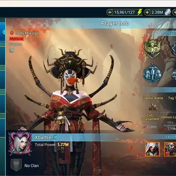 Raid: Shadow Legends Accounts Mid-Game Lv.57|Power 1.77M|1 Mythical (Lady Mikage)|18 Legend