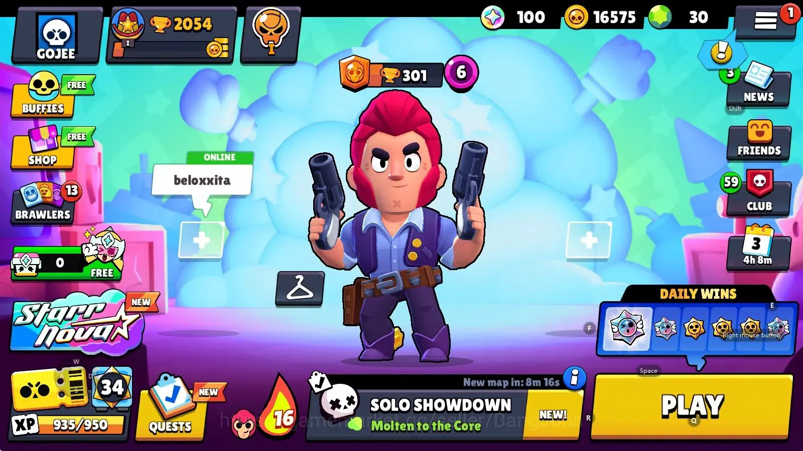 Brawl Stars Accounts Android | 2054 Tropy|19 Brawler-1 Max Lv(Shelly PL image 1