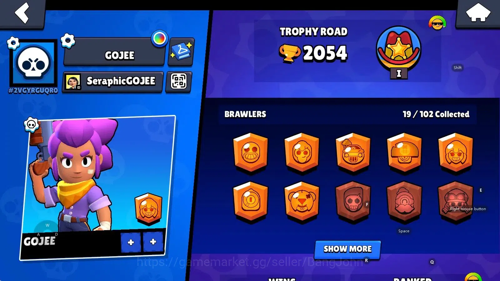 Brawl Stars Accounts Android | 2054 Tropy|19 Brawler-1 Max Lv(Shelly PL image 2