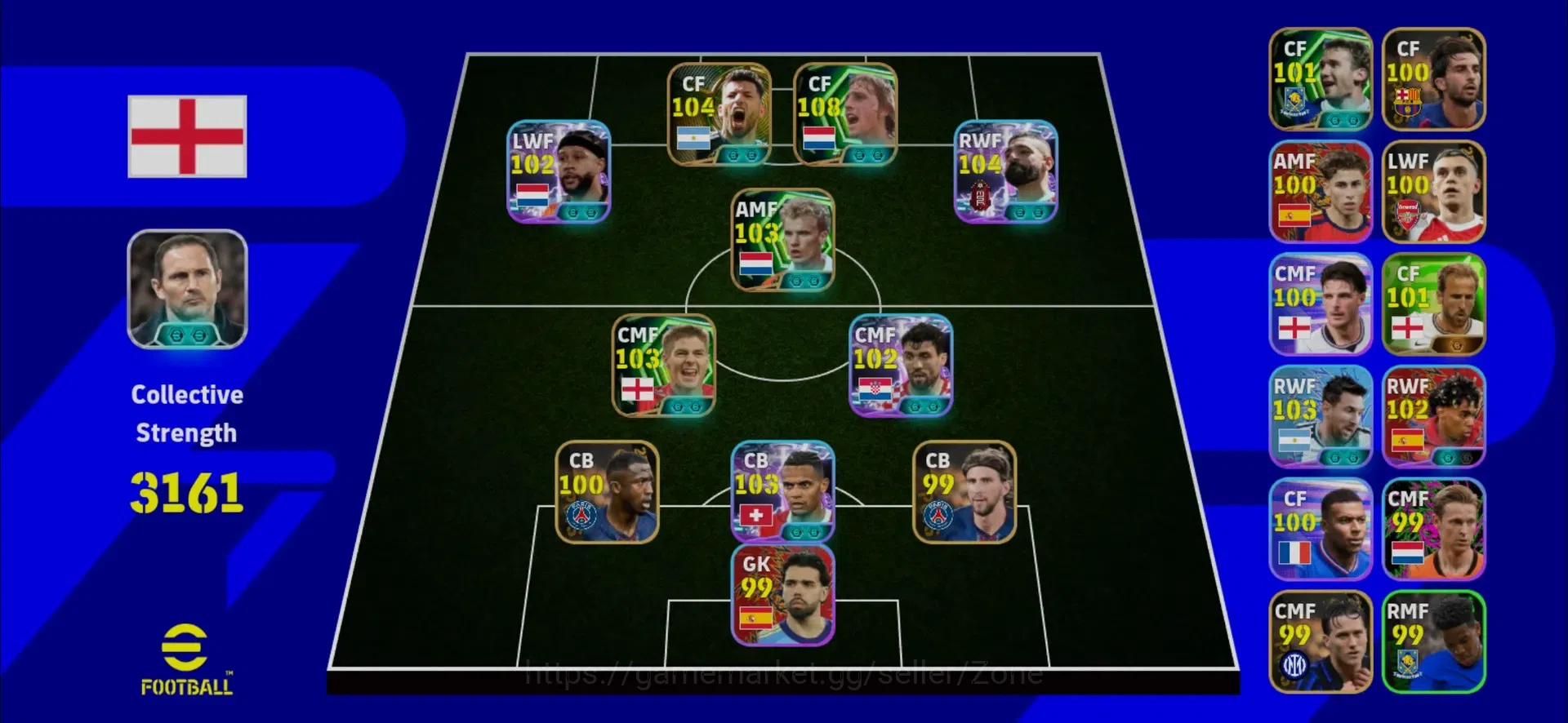 eFootball Accounts Legends & Iconic Players Mobile|PW 3161|Epic Johan Cruyff,Aguero,Gerrard,Bergkamp|Showtime M 1