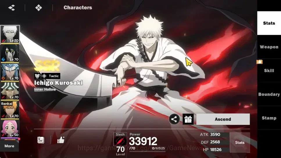 BLEACH: Soul Resonance Accounts NUVERSE SEA|Lvl 57|6 SSR|6 Sign|(UlquiorraRes,GrimmjowRes,Ichigo 7