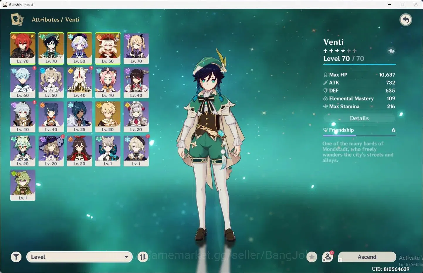 Genshin Impact Accounts Reroll ASIA | AR 40|2 Limit +2 Charstd|Limit 9Venti C1,Klee)|STD (Diluc C1,Qiqi)|MC Male|TakeMail 2