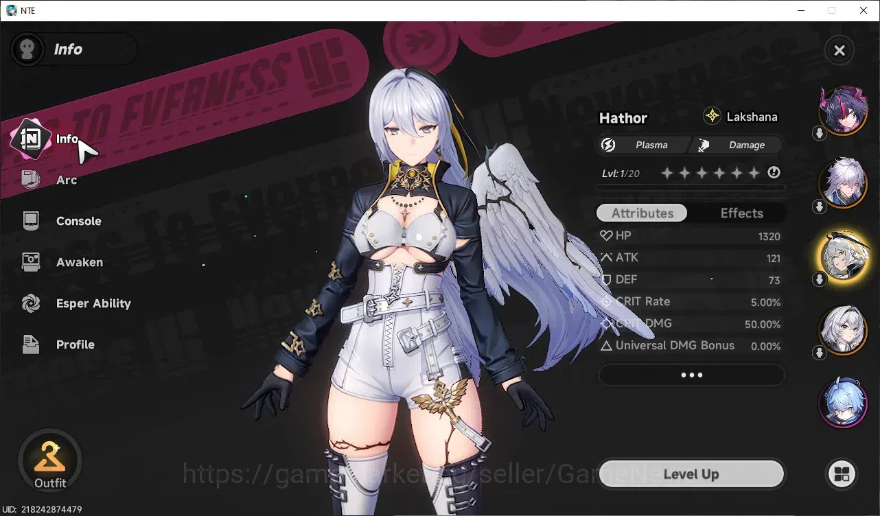Neverness to Everness Accounts GLOBAL SEA|HL 3|3 S-Class| Limited Shinku+Sign, Baicang+Sign, Hathor |2 Selector On|Orchid 5