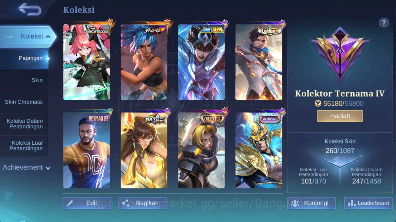 Mobile Legends: Bang Bang Accounts Others hero 131 skin 250+ aspirant LAYLA, valentine fanny, venom GS, dragon ling, saber 2